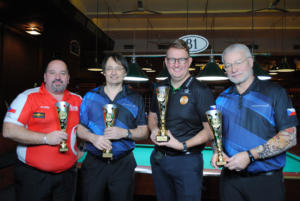 MR seniorů, 10 ball, zleva, Kotěra, Vladyka, Williams, Halamka