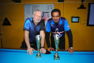 MR seniorů, 8 ball, finalisté, zleva, Pavel Halamka, Arivukkannan Balan